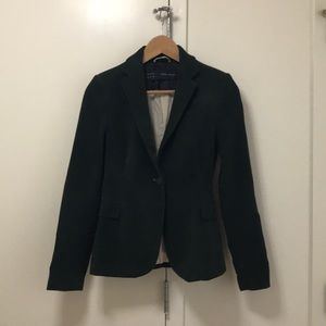 Zara Basic green elbow patch blazer jacket XS